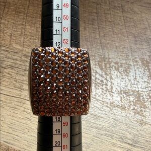 Brown Rhinestone Statement Ring